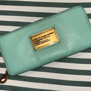 Marc By Marc Jacobs Teal Continental Zip Around Wallet